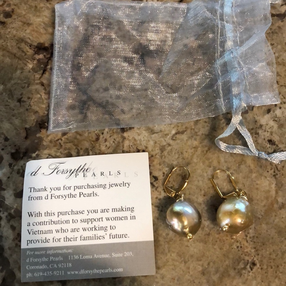 Genuine pearl earrings